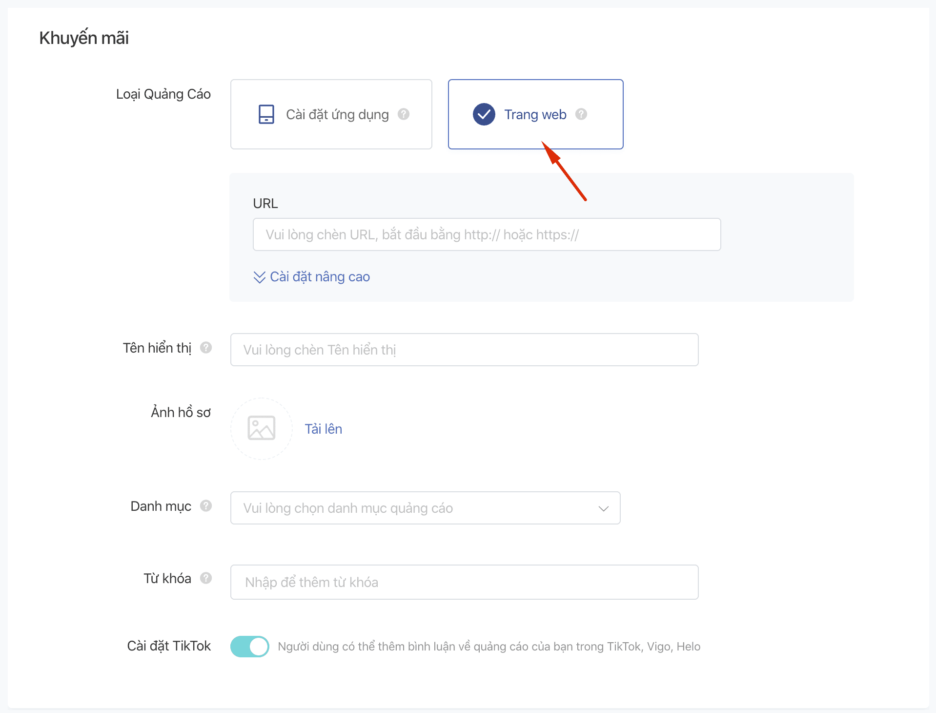 cách chạy quảng cáo tiktok
